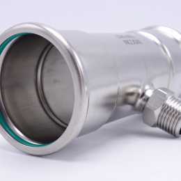 T-kus, lisovací 54 mm, závit vnější 1/2", nerez