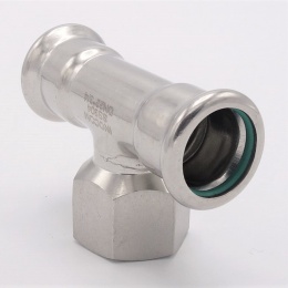 T-kus, lisovací F/F(závit vnitřní)/F 22_3/4"_22, nerez