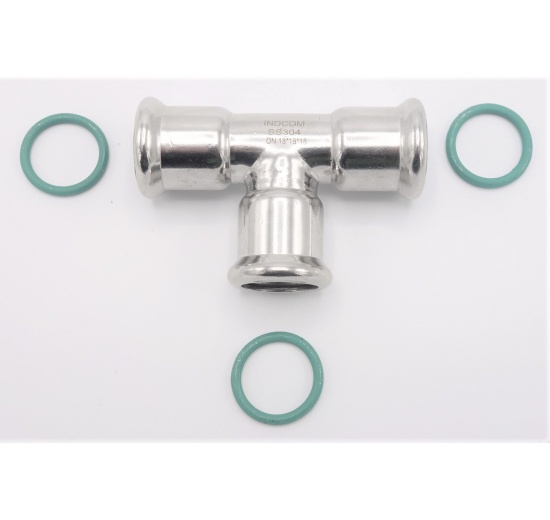 T-kus, lisovací,nerezový, F/F/F 18 mm