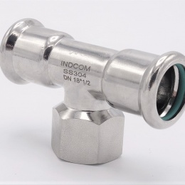 T-kus, nerezový,lisovací F/F(závit vnitřní)/F 18_1/2"_18