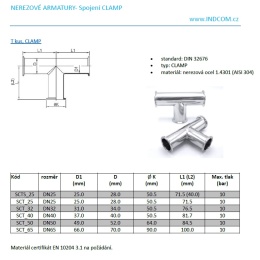 T Piece, clamp | short DN25