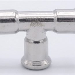 T Piece, Press Fittings, F/F/F 15 mm, stainless steel
