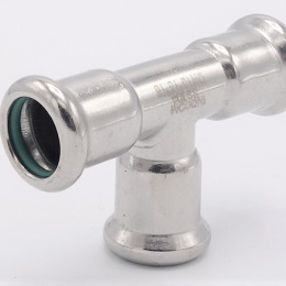T Piece, Press Fittings, F/F/F 15 mm, stainless steel