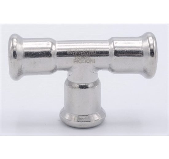 T Piece, Press Fittings, F/F/F 15 mm, stainless steel