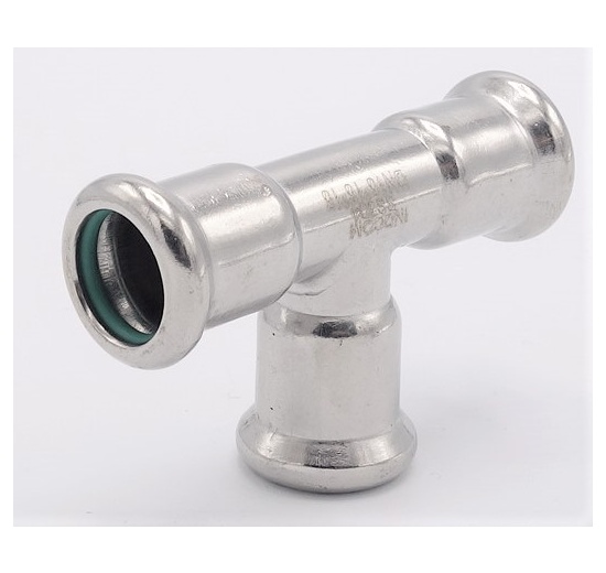 T Piece, Press Fittings, F/F/F 15 mm, stainless steel