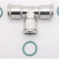 T Piece, Press Fittings, F/F/F 18 mm, stainless steel