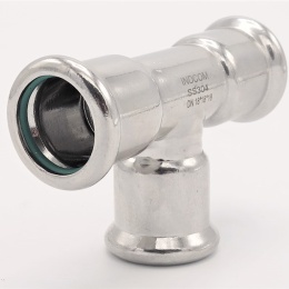 T Piece, Press Fittings, F/F/F 18 mm, stainless steel