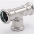 T Piece, Press Fittings, F/F/F 22 mm, stainless steel