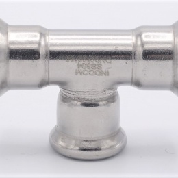 T Piece, Press Fittings, F/F/F 22 mm, stainless steel