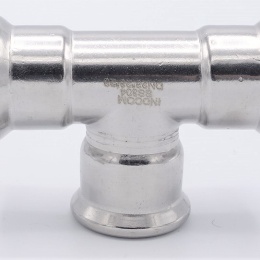 T Piece, Press Fittings, F/F/F 28 mm, stainless steel