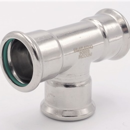 T Piece, Press Fittings, F/F/F 28 mm, stainless steel