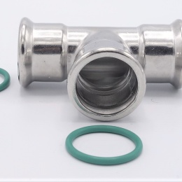 T Piece, Press Fittings, F/F/F 28 mm, stainless steel