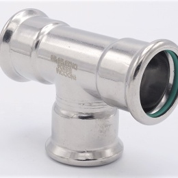T Piece, Press Fittings, F/F/F 28 mm, stainless steel
