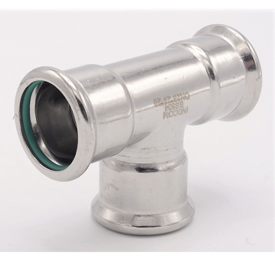 T Piece, Press Fittings, F/F/F 28 mm, stainless steel