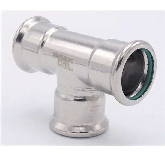 T Piece, Press Fittings, F/F/F 28 mm, stainless steel
