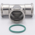 T Piece, Press Fittings, F/F/F 35 mm, stainless steel