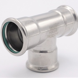 T Piece, Press Fittings, F/F/F 35 mm, stainless steel
