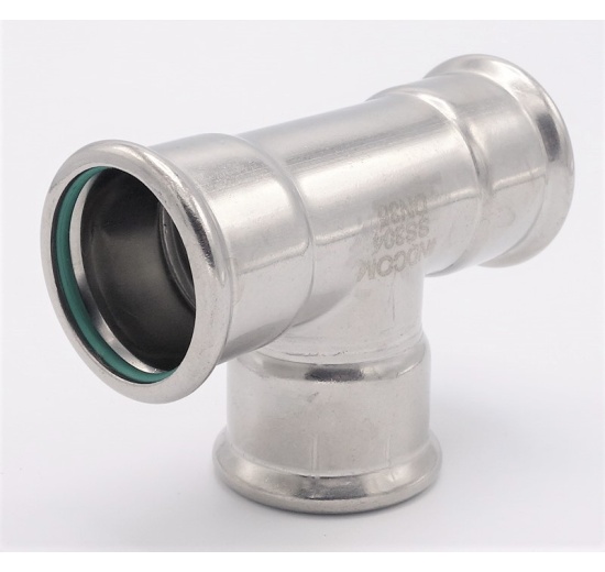T Piece, Press Fittings, F/F/F 35 mm, stainless steel