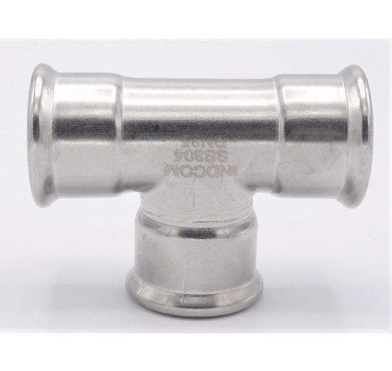 T Piece, Press Fittings, F/F/F 35 mm, stainless steel