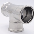 T Piece, Press Fittings, F/F/F 54 mm, stainless steel