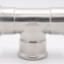 T Piece, Press Fittings, F/F/F 54 mm, stainless steel