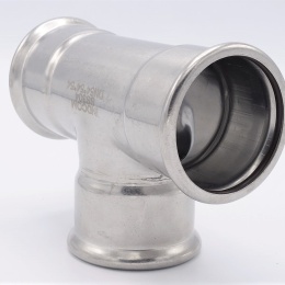 T Piece, Press Fittings, F/F/F 54 mm, stainless steel