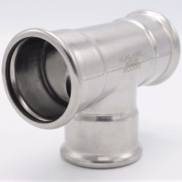 T Piece, Press Fittings, F/F/F 54 mm, stainless steel