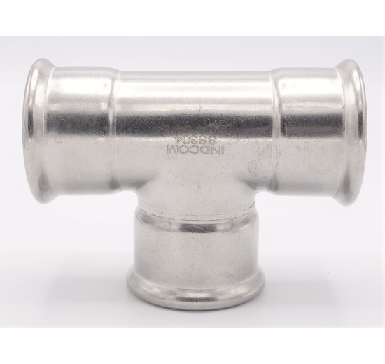 T Piece, Press Fittings, F/F/F 54 mm, stainless steel
