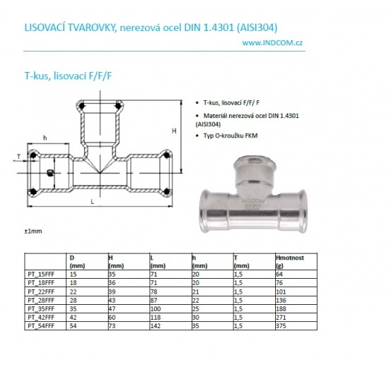 T Piece, Press Fittings F/F/F
