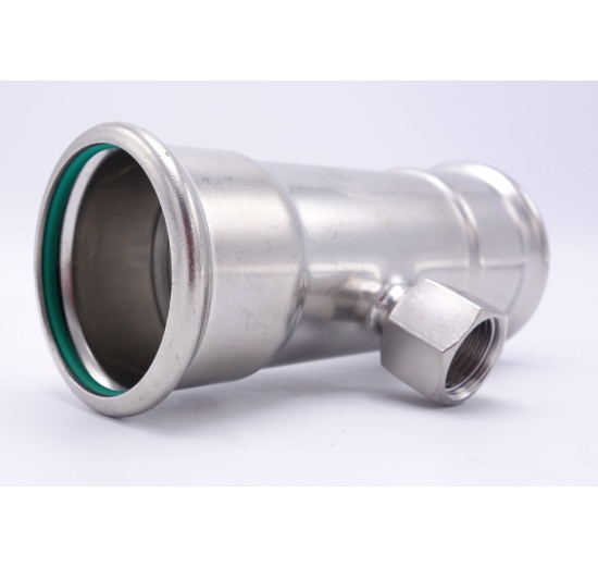 T Piece, Press Fittings F/F(internal thread) /F 54_1/2"_54, material stainless steel