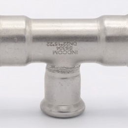 T Piece, Press Fittings, reduced F/F/F 22_15_22, stainless steel