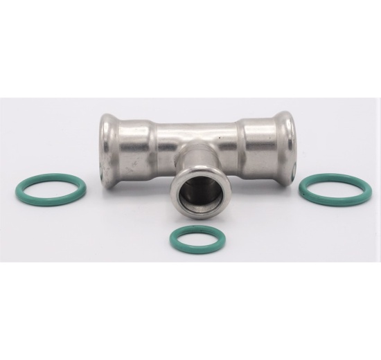 T Piece, Press Fittings, reduced F/F/F 22_15_22