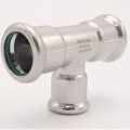 T Piece, Press Fittings, reduced F/F/F 22_18_22, stainless steel