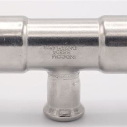 T Piece, Press Fittings, reduced F/F/F 28_15_28, stainless steel
