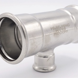 T Piece, Press Fittings, reduced F/F/F 54_28_54, stainless steel