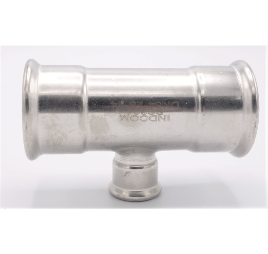 T Piece, Press Fittings, reduced F/F/F 54_28_54, stainless steel