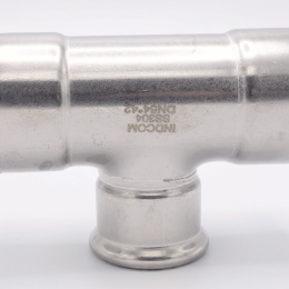 T Piece, Press Fittings, reduced, F/F/F  54_42_54, material stainless steel