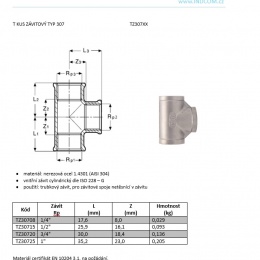 T-piece, Threaded / type 307