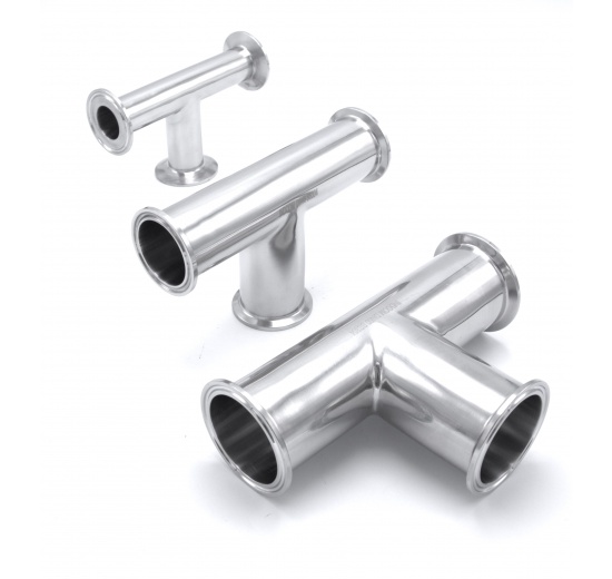 T Piece,Tri-CLAMP connection, DIN 32676