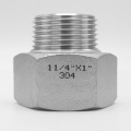 Threaded reducer M/F / with hexagon / type 324 female/male, 5/4"x1", stainless steel