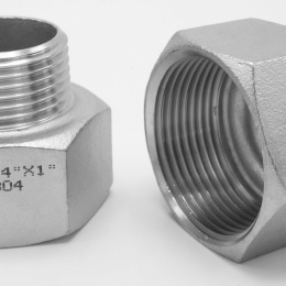 Threaded reducer M/F / with hexagon / type 324 female/male, 5/4"x1"