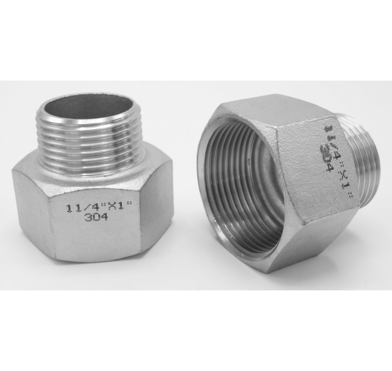 Threaded reducer M/F / with hexagon / type 324 female/male, 5/4"x1"
