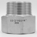 Threaded reducer M/F / with hexagon / type 324 female/male, 6/4"x5/4", stainless steel