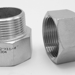 Threaded reducer M/F / with hexagon / type 324 female/male | 6/4"x5/4"
