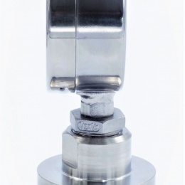 tlakoměr celonerezový s oddělovací membránou, číselník 63 mm, clamp límeček 64 mm, rozsah měření 0-4 bary