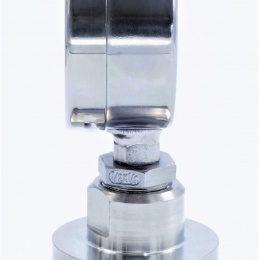 tlakoměr celonerezový s oddělovací membránou, číselník 63 mm, clamp límeček 64 mm, rozsah měření 0-6 barů