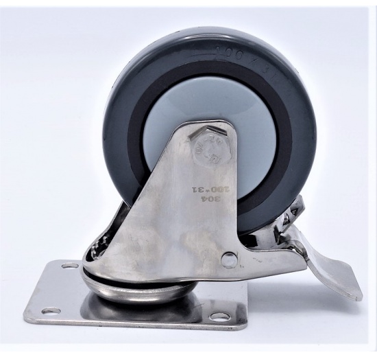 transport caster stainless steel with brake