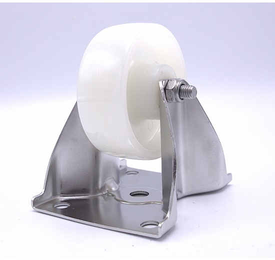 Transport Casters, fixed, stainless steel, diameter 80 mm