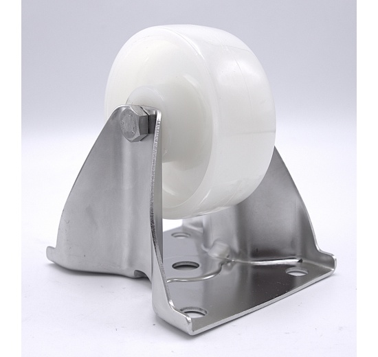 Transport Casters, fixed, stainless steel, diameter 80 mm