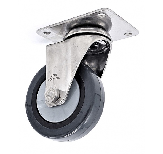 Transport Casters, stainless steel, diameter 100 mm